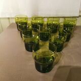Set of 10 stackable vintage glasses