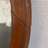 Vintage round mirror stitched ice 29 X 29cm