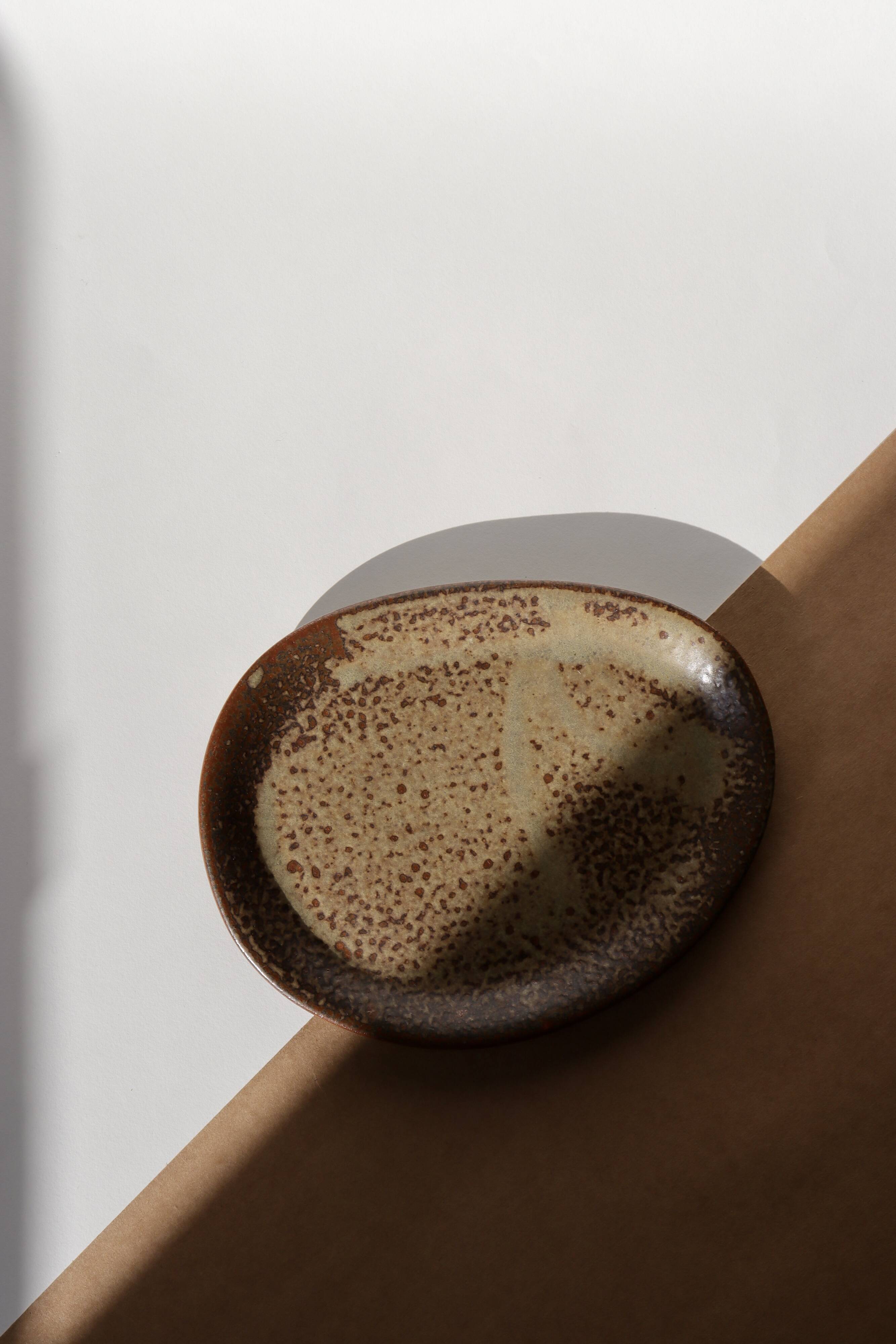 Trio of stoneware plates