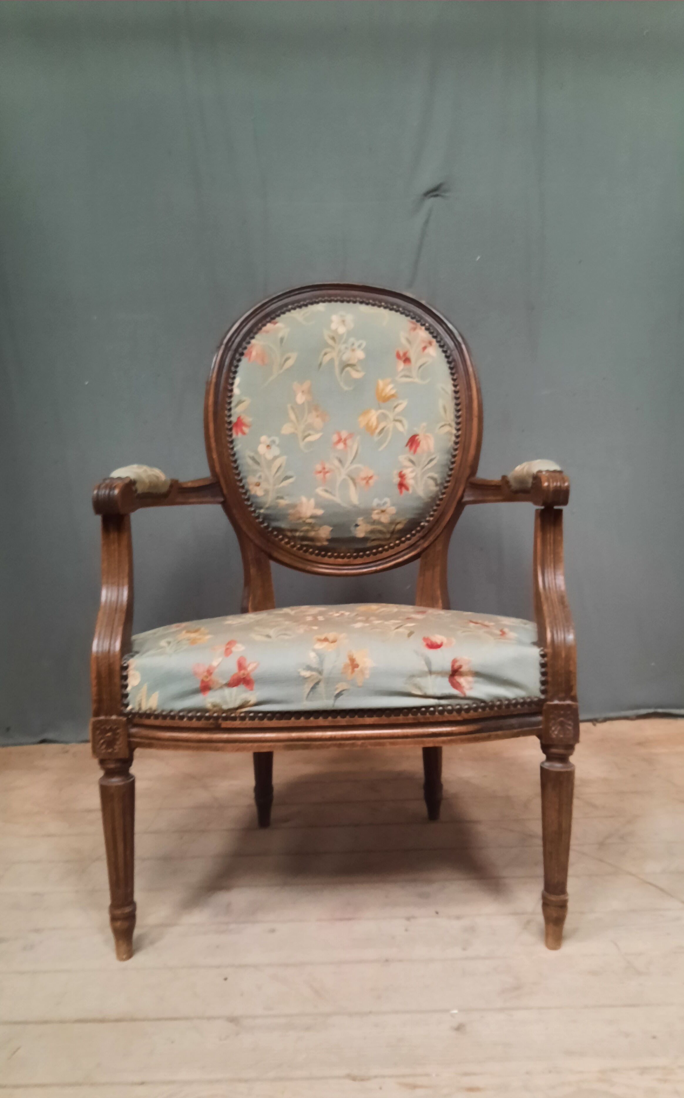 Louis XVI style medallion armchair