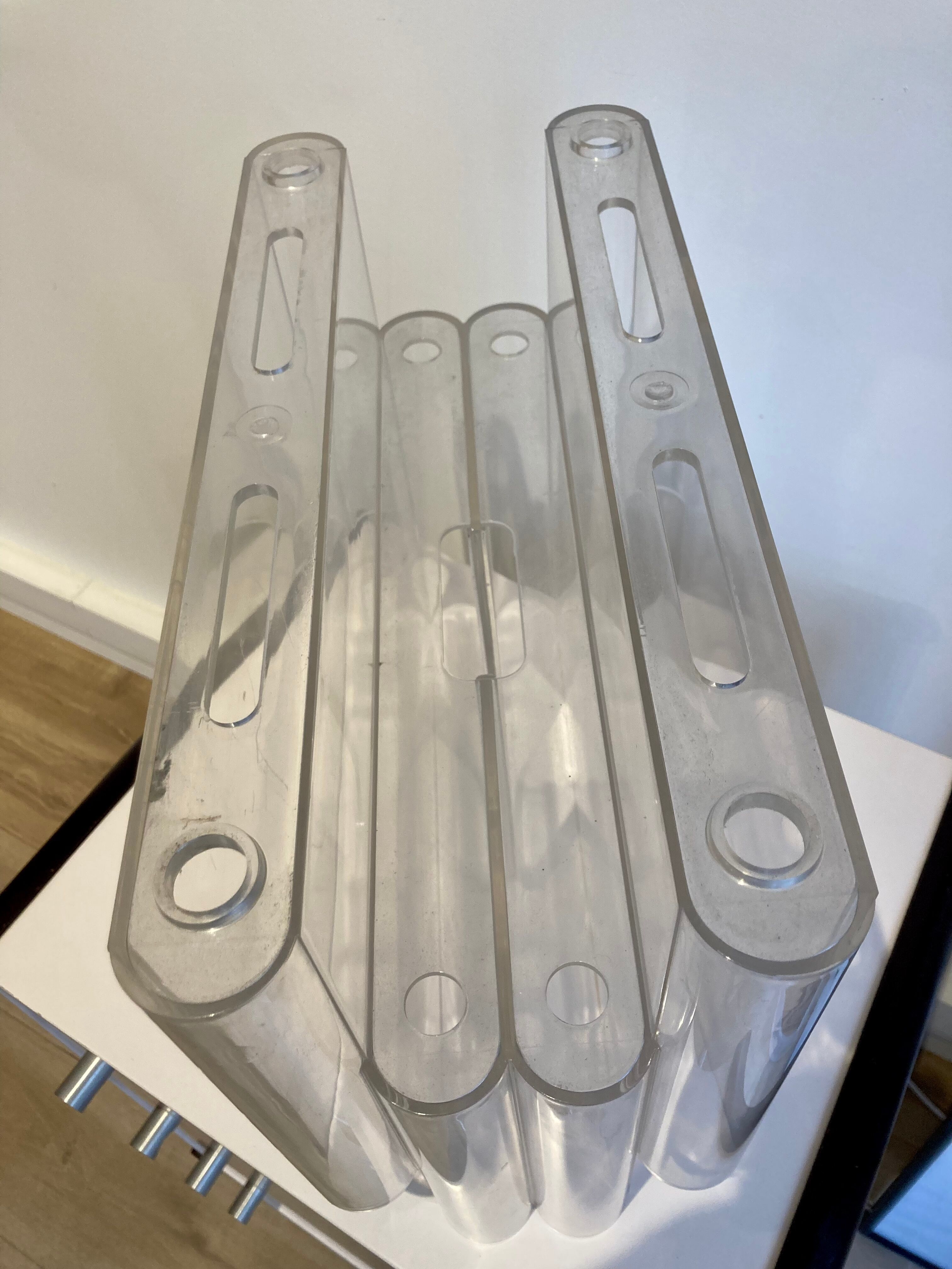 Transparent magazine holder Kartell by Giotto Stoppino, 70s
