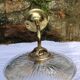 Holophane glass and brass wall light