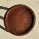 Brown solid wood stool seated circular dug