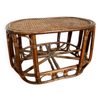 Rattan and wicker coffee table