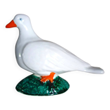 Glazed ceramic bird, signed Vallauris with bright colors