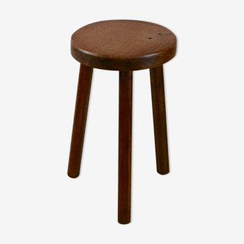 Tabouret tripode bois france, circa 1950