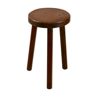 Tabouret tripode bois france, circa 1950