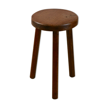 Tripod stool. Wood. France, circa 1950