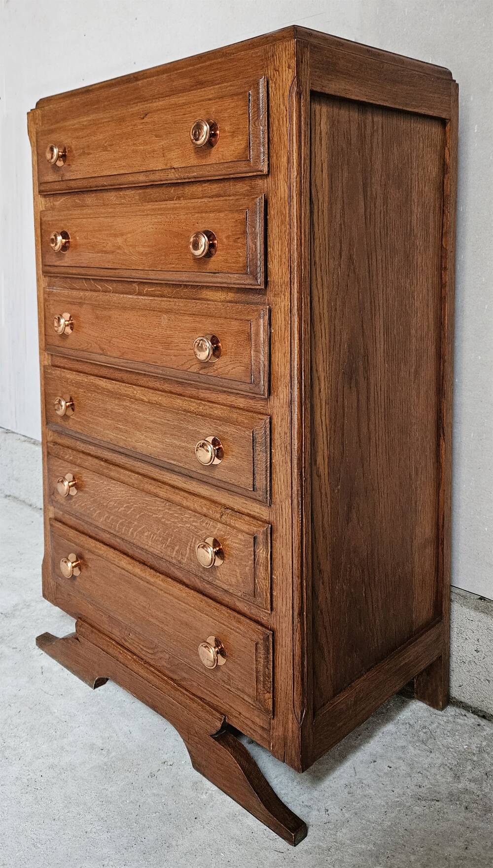 Weekly chest of drawers, art deco, mustache foot, vintage, 30s/40s