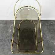Desserte en laiton et verre fumé des années 1960