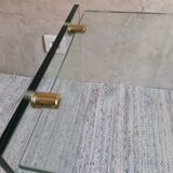 Glass and brass coffee table