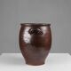 Signed Rustic Large Glazed Brown Ceramic Pot, Belgium, 1800s