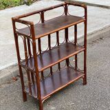 Large vintage rattan and wicker shelf