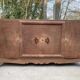 Buffet enfilade art déco 4 portes rénové en bois de chêne brut 200cm