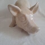 Statue. Cracked ceramic pig.