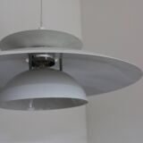 Scandinavian pendant light, white metal