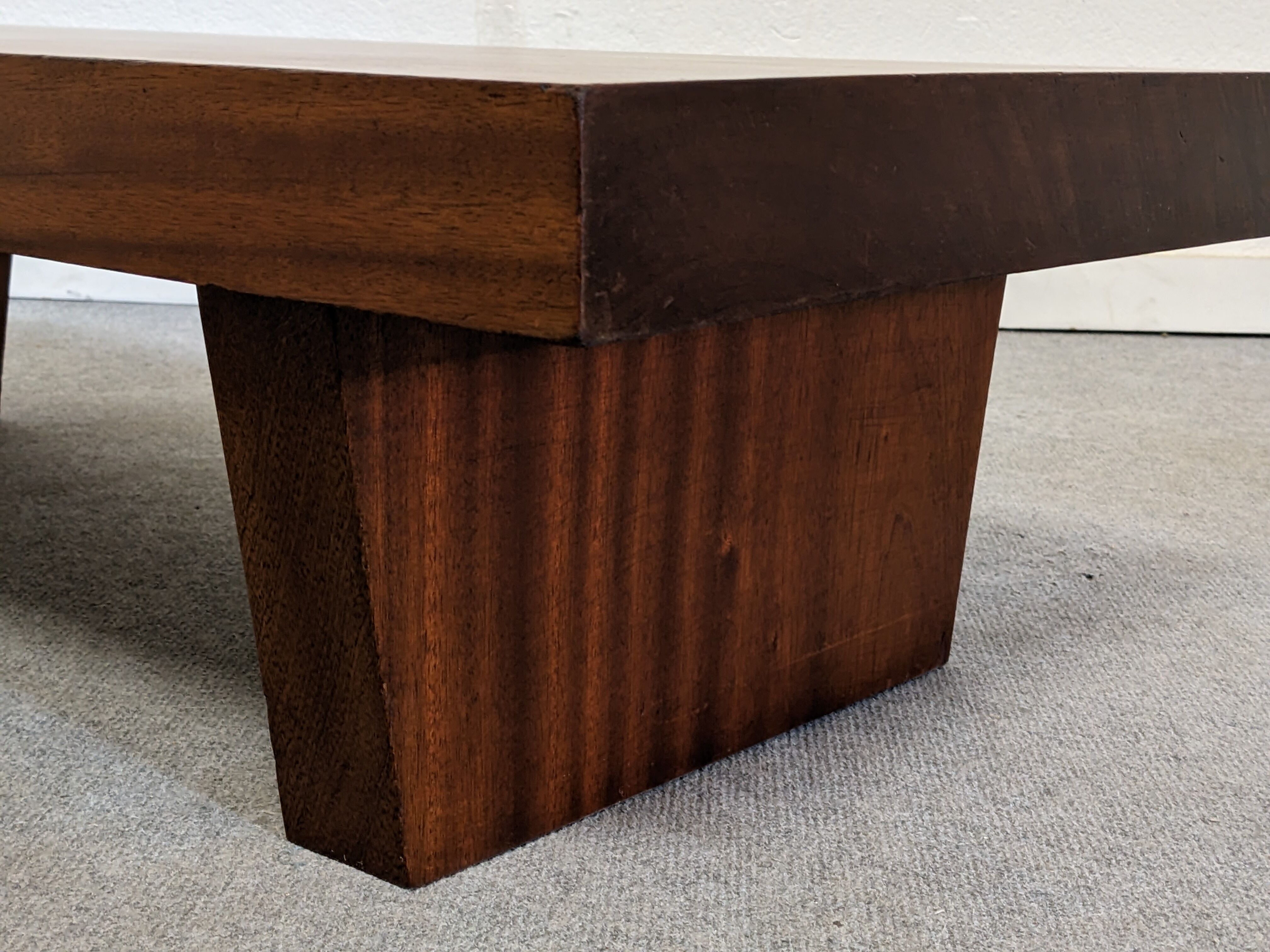 Brutalist coffee table in solid teak from the 60s/70s