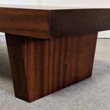 Brutalist coffee table in solid teak from the 60s/70s