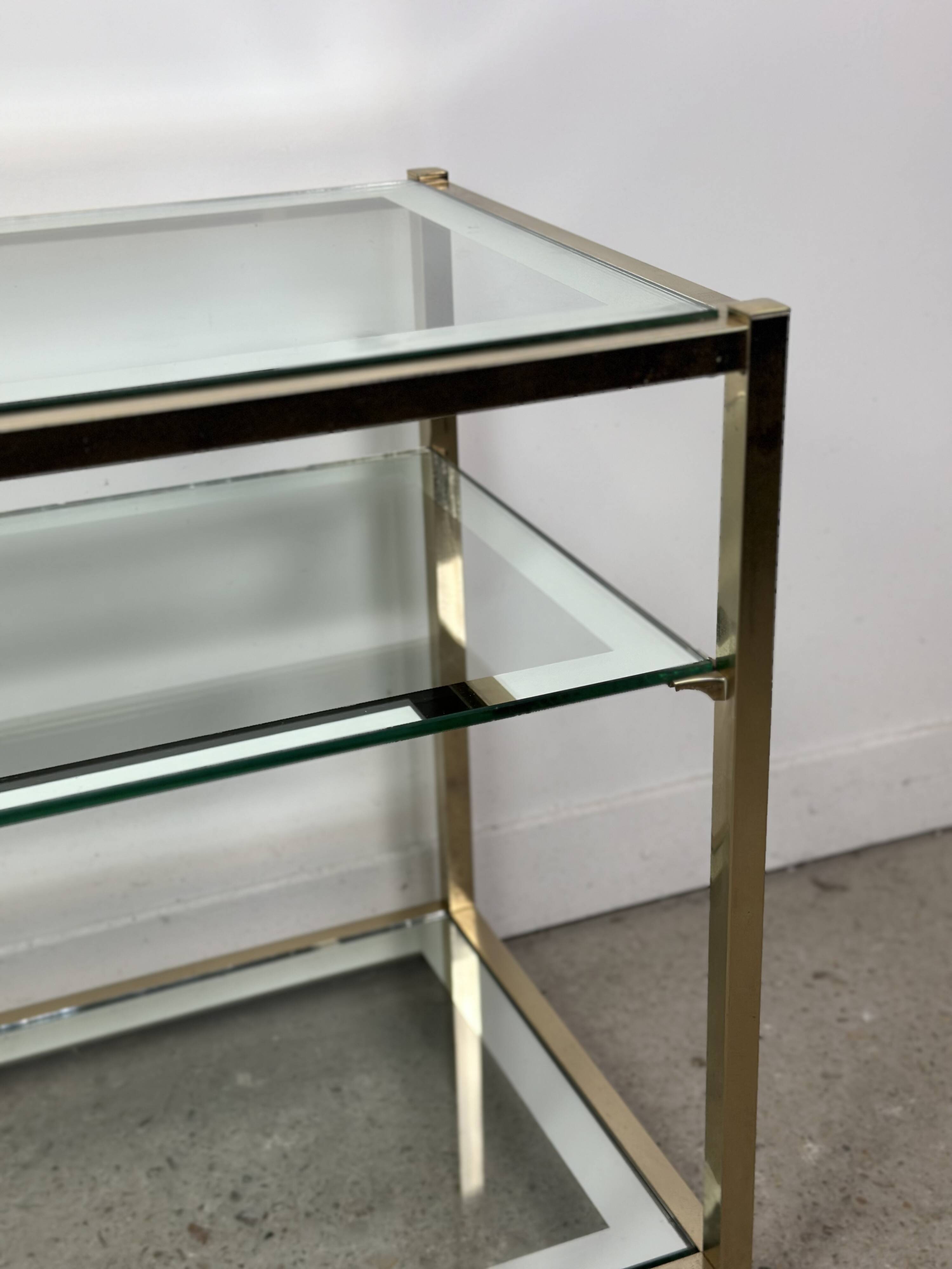 Vintage golden brass side table 1970