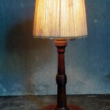 Art-deco lamp foot in solid wood turned 40s