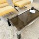 Table Basse Design Noir & Chrome – Verre Fumé