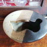 Vase flower frog, stoneware Puisaye signed Jean Cacheleux, 80's design