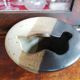 Vase flower frog, stoneware Puisaye signed Jean Cacheleux, 80's design