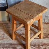 Vintage solid pine workshop stool