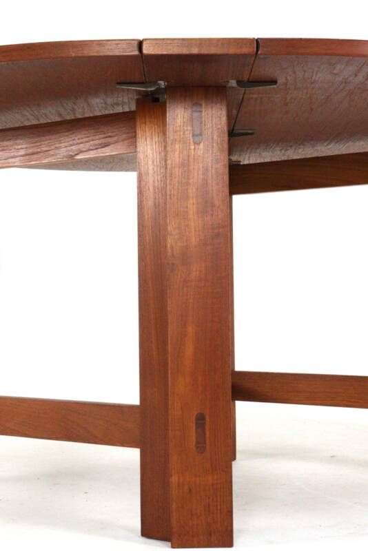 Table de salle à manger pliante en teck danois « Skovlund » - style moderne du milieu du siècle