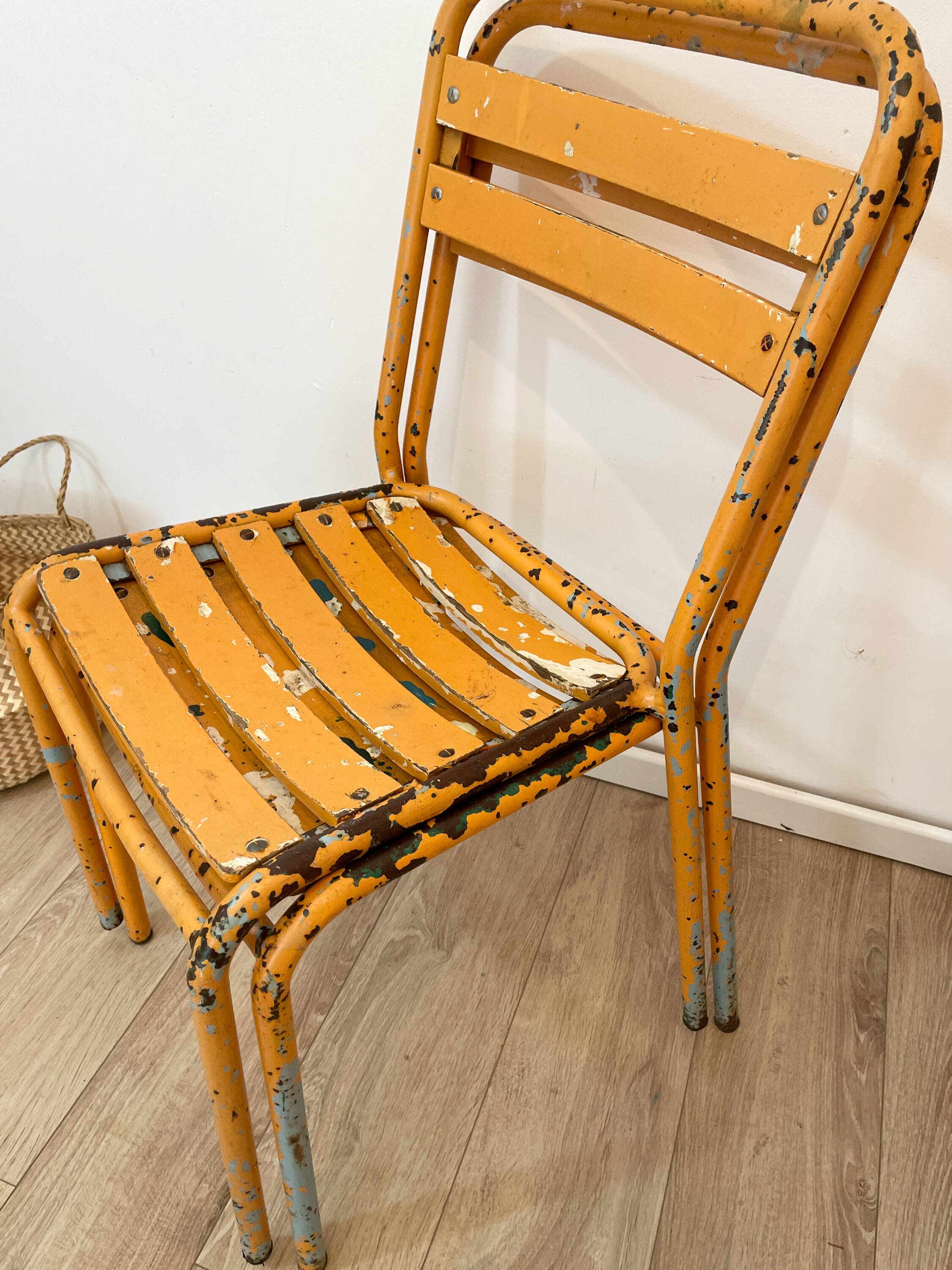 Pair of vintage bistro chairs "Street Art"