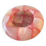 Pink and white onyx ashtray