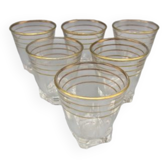 Lot de 6 verres a liqueur vintage années 50