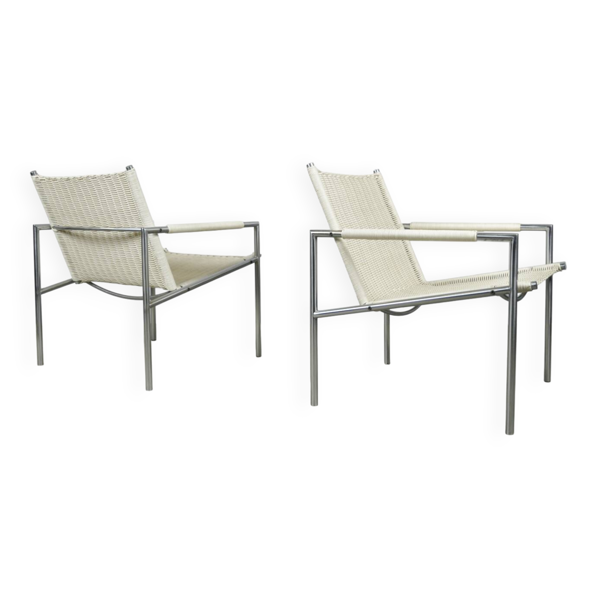SPECTRUM / Vintage rattan armchairs sz01 / Martin Visser / Netherlands 1980s
