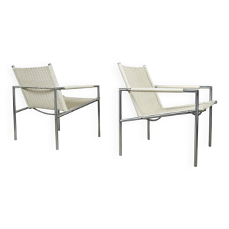 SPECTRUM / Fauteuils vintage en rotin sz01 / Martin Visser / Pays-Bas, années 1980