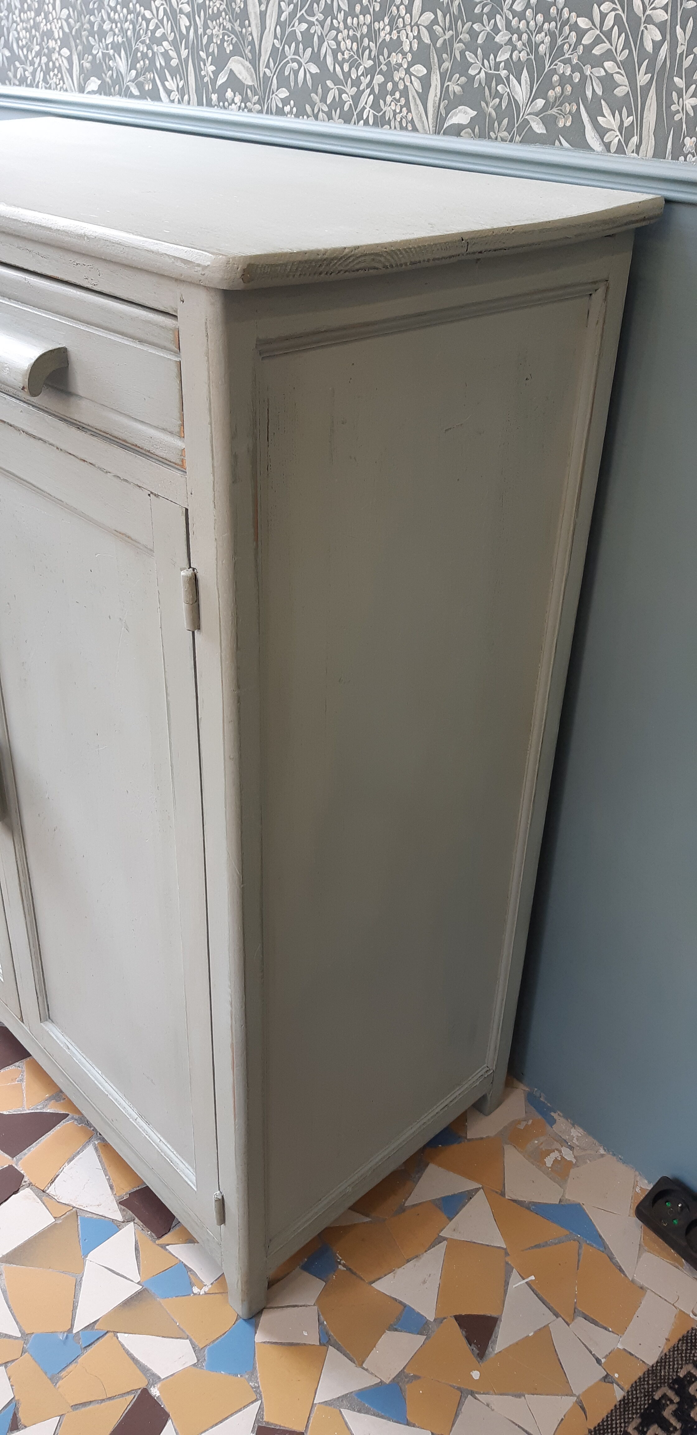 Light grey green Parisian buffet