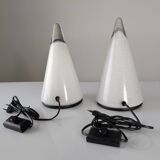 Pair of Italian Murano Glass Cone Table Lamps 1980s
