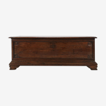 Antique french oak chest linen trunk 1800