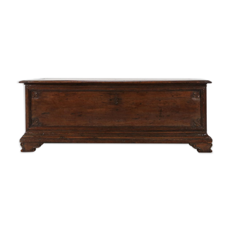 Antique french oak chest linen trunk 1800