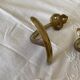 4 antique brass coat hooks towel holders