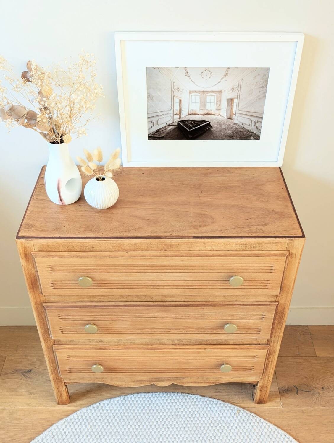 Renovated vintage 1950s chest of drawers.