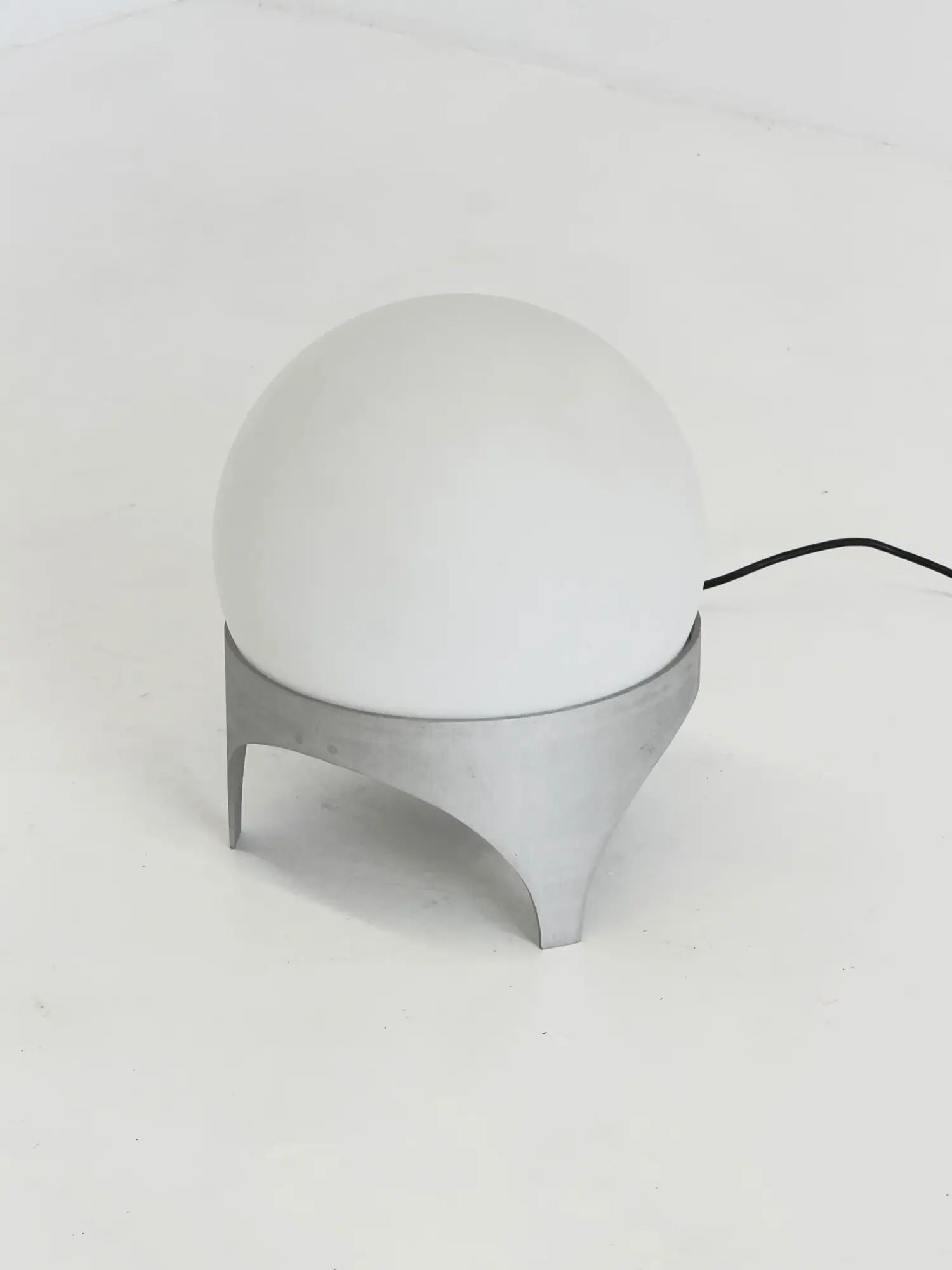 Vintage Space Age table lamp with glass globe and aluminium base