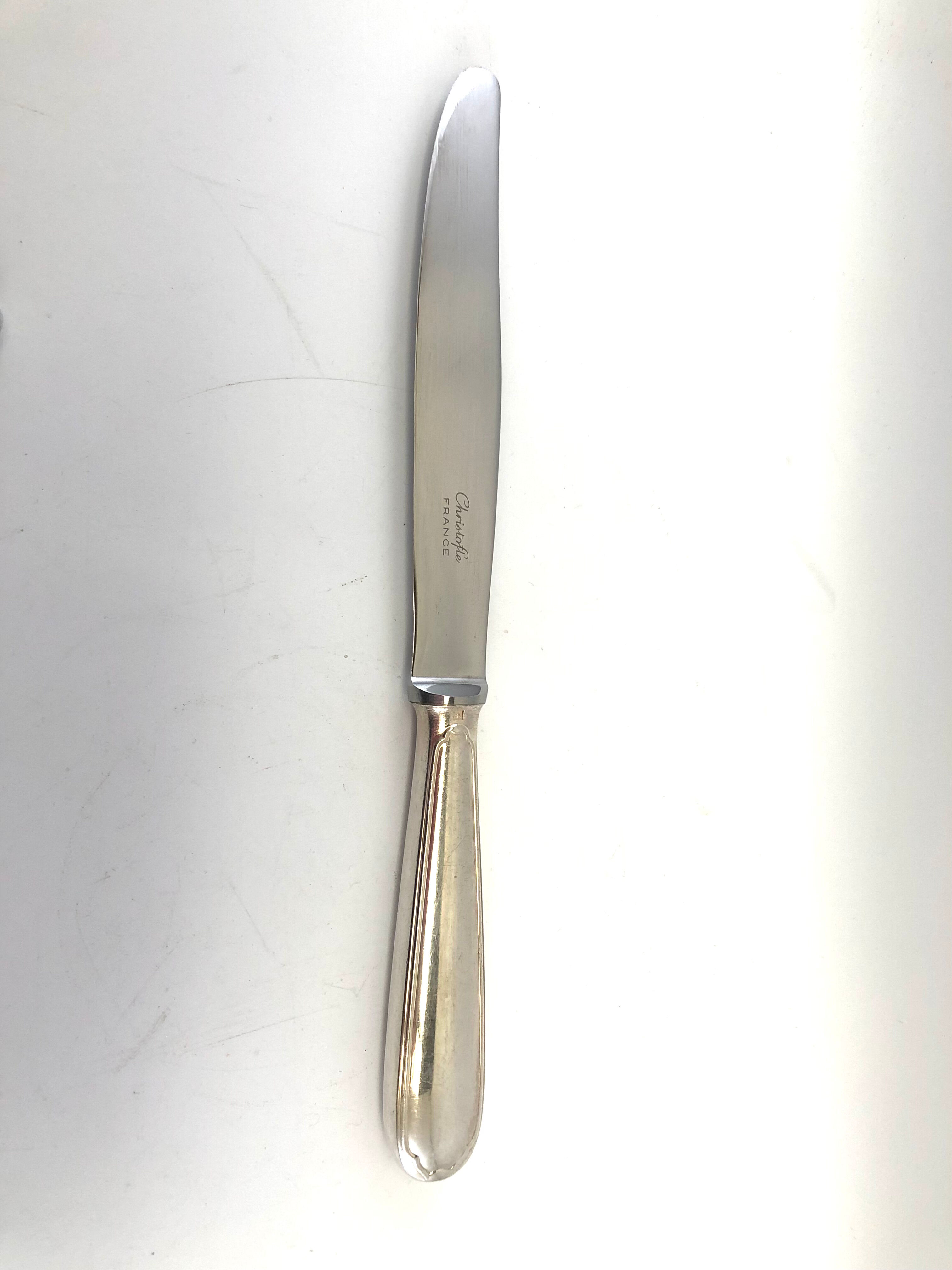 Christofle 12 silver metal knives model Versailles