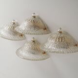 Wall lamp, Murano glass, Italian design, 1970s, manufacture: Italy