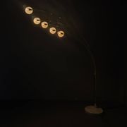 Danish Arc Floor Lamp by Bilka Brass Marble, 1970s