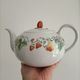 Strawberry porcelain teapot France