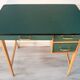 Bureau et sa chaise vert et bois, année 50