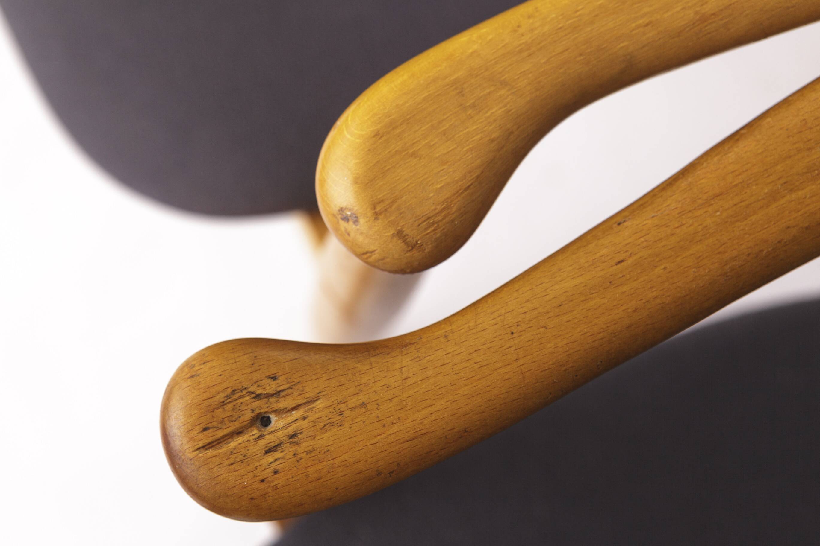 Pair of Mid-Century Armchairs, 1960s–70s German Vintage, Beech Wood