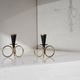 Mid-century modern metal candlestick holders by Gunnar Ander for Ystad Metal, Sweden, set of 2