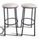 Tabourets vintage « Black & White », assises bouclettes
