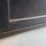 Old black wardrobe - wooden drawers and labels of origin